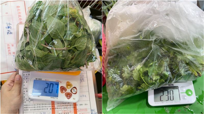 北市衛生局此次抽檢51件蔬果產品，結果顯示有16件產品不符規定，其中九層塔及香菜違規數量最多。（圖／翻攝自北市衛生局）