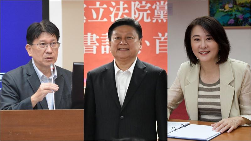 許美華點名藍營立委傅崐萁（中）、林思銘（左）、王鴻薇（右），直言這三人是始作俑者。（組合圖／翻攝自傅崐萁、林思銘、王鴻薇臉書）