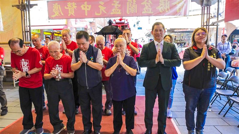 綏靖城隍百年駕前吉勝堂、羅山義和軒北管團入大稻埕城隍廟。（圖／嘉義城隍廟提供）
