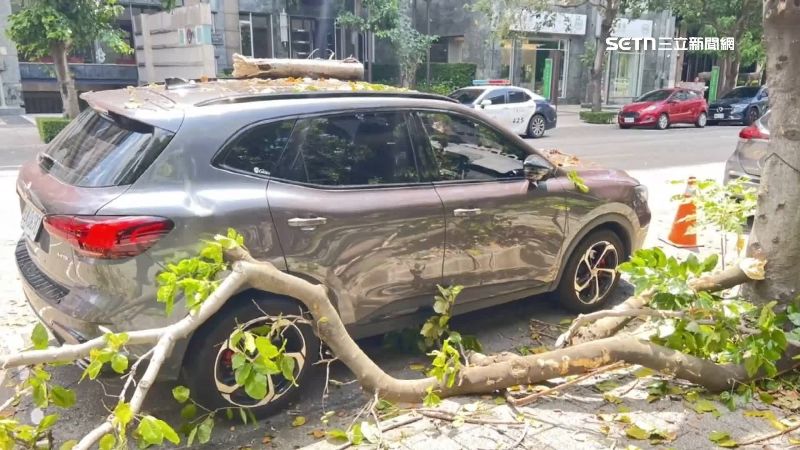 休旅車天窗破裂、葉子板凹陷