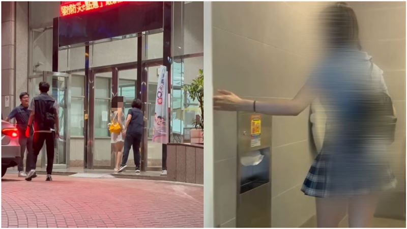 「台灣臀后」跟昨天（10日）傍晚6時許，跟劉姓男演員在律師陪同下，前往分局到案說明。（圖／翻攝畫面）