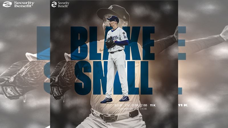 史奈爾（Blake Snell）飆出本季新高11K。（圖／翻攝自道奇推特）