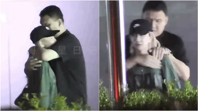 車澈與旗下女藝人乃萬互動親密。（圖／翻攝自微博）