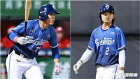 富邦悍將周佳樂、林澤彬掃出三壘安打清壘。（圖／記者劉彥池攝影）