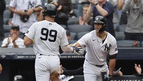賈吉（Aaron Judge）和史坦頓（Giancarlo Stanton）今年5次同場開轟。（圖／美聯社／達志影像）