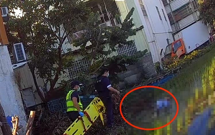 老翁倒臥在農田間，身上受擦挫傷。（圖／翻攝畫面）