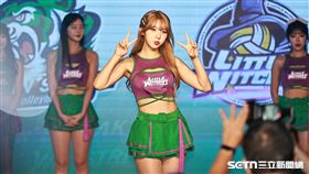 TPVL臺中連莊啦啦隊小魔女，韓籍成員廉世彬。（圖／記者劉彥池攝影）