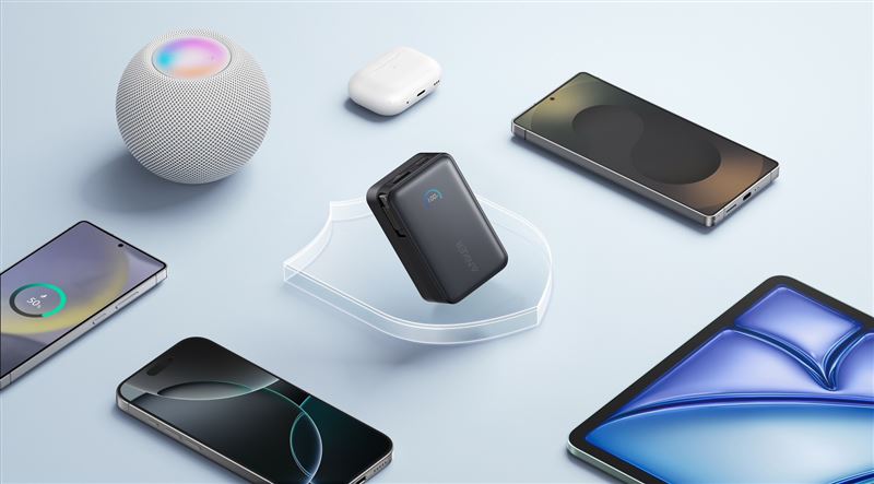 ANKER A1638搭配USB-C與USB-A雙輸出孔，最多可同時為三台裝置充電