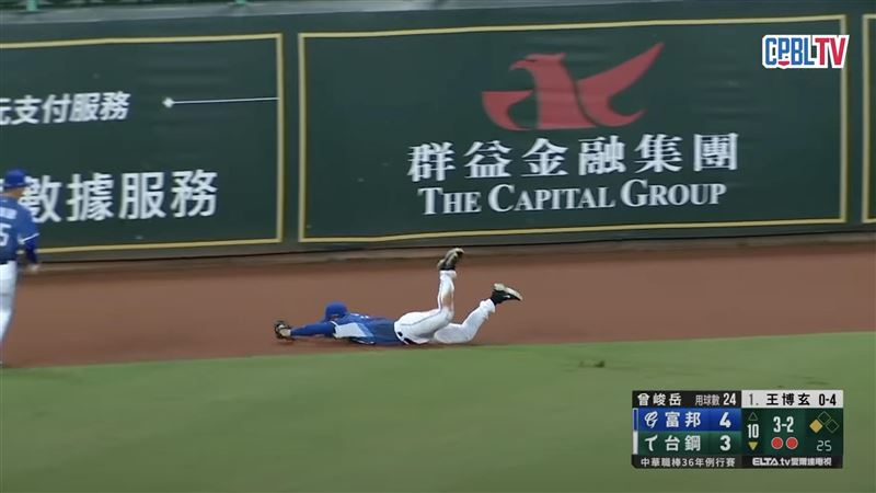 周佳樂再見美技。（圖／翻攝自CPBLTV）