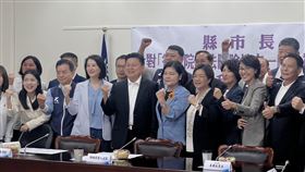 ▲國民黨團總召傅崐萁、書記長王鴻薇、首席副書記長羅智強暨黨籍委員，接見地方縣市首長針對「行政院刪減地方一般性補助款違反財劃法」拜會陳情。（圖／翻攝畫面）