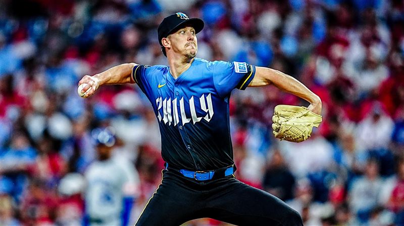 布勒（Walker Buehler）轉戰費城人首場先發拿下勝投。（圖／翻攝自費城人推特）