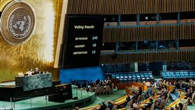 聯合國大會成員國就巴勒斯坦問題，和兩國解決方案的實施進行投票。（圖／路透社／達志影像）