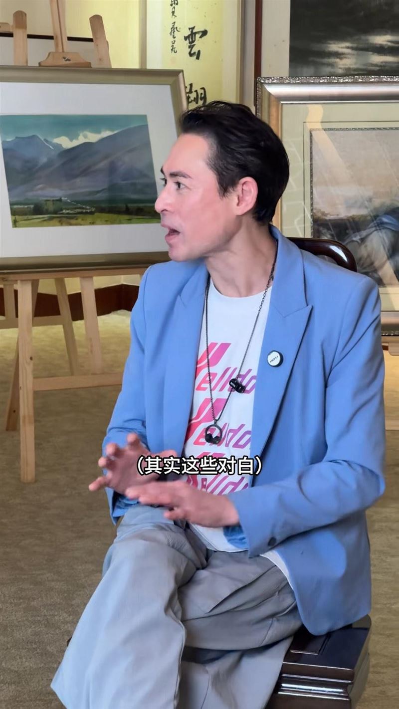 海俊傑接受大陸媒體訪問時，看來圓潤不少。（圖／翻攝自抖音）
