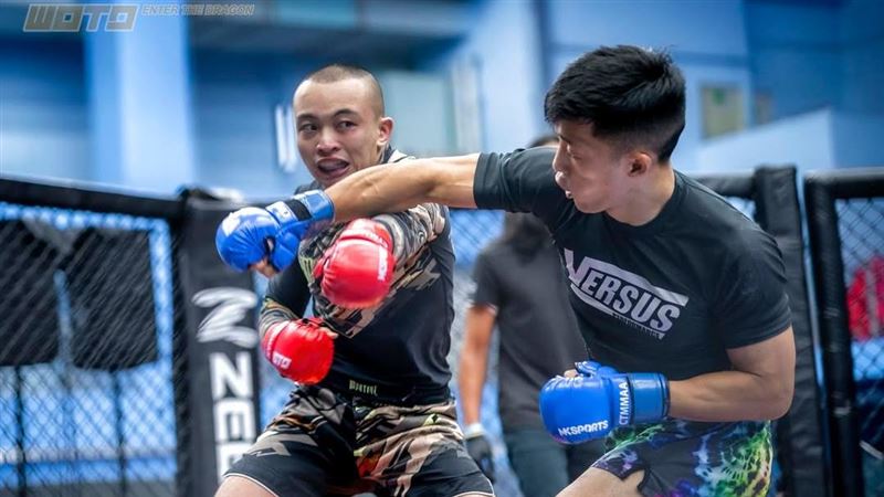 「台灣 Khabib」稱號的角力高手「蜜獾武士」彭皓宇(左)。（圖／大會提供）