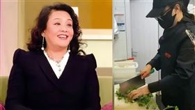 張蘭扮黑衣人自己跑去麻六記廚房直播卻惹出事了。（組合圖／翻攝自微博）