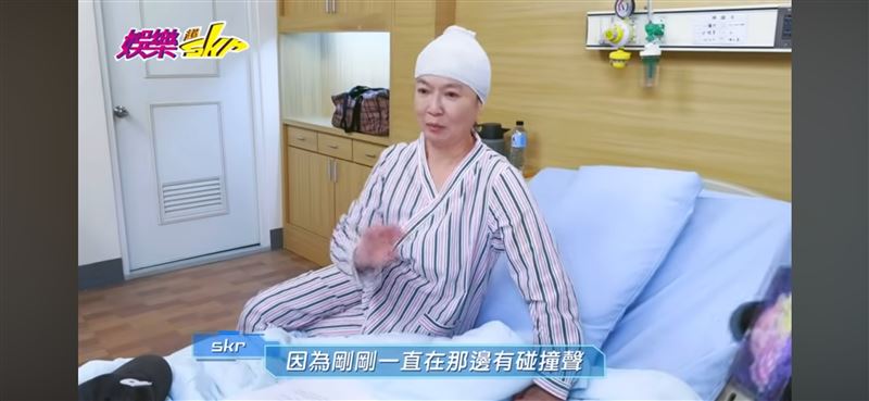 謝瓊煖頭上纏了厚重的繃帶。（圖／民視提供）