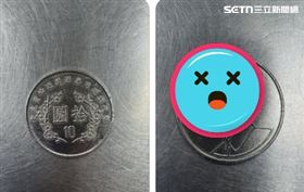 店家收10元硬幣一翻面傻眼：真的看到鬼(圖/翻攝THREADS)