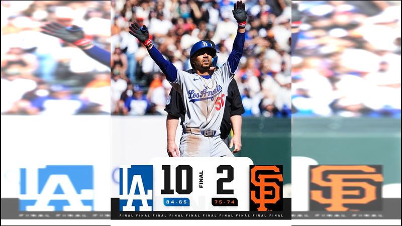 道奇15日以10：2大勝巨人。（圖／翻攝自MLB X）