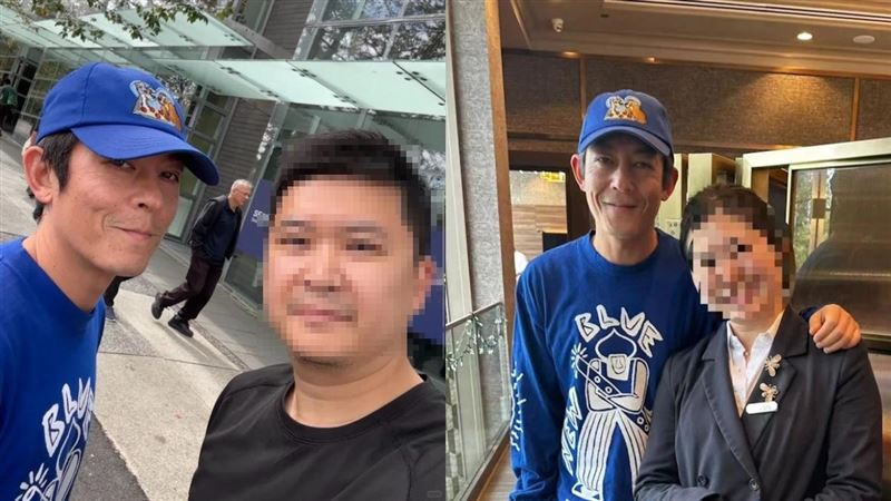 陳冠希近日在溫哥華與男粉及女粉合照時表情態度大不同。(圖/翻攝自小紅書)