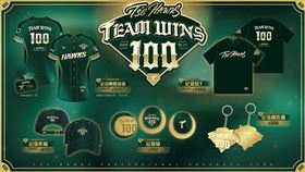 台鋼雄鷹隊史百勝紀念商品。（圖／翻攝自台鋼雄鷹臉書） 