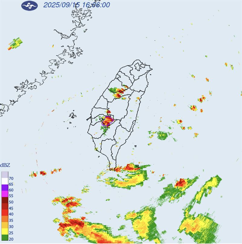 大雷雨狂轟「8地區」。（圖／氣象署）