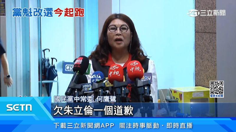 中常委何鷹鷺認為國民黨欠朱立倫一個道歉