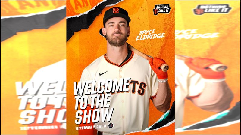 艾德里奇(Bryce Eldridge)16日迎來生涯初登場。(圖/翻攝自巨人 X)