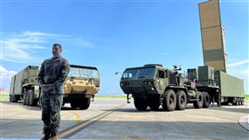 美方在日本山口縣的美軍岩國基地展示了「泰風」飛彈系統。（圖／路透社／達志影像）