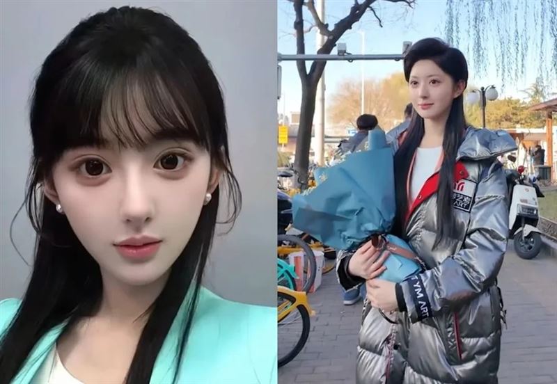 胡馨怡素顏美貌驚人，在網上一夕爆紅。（翻攝微博）