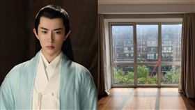 于朦朧因飲酒意外墜樓，同社區內部窗戶格局從視覺上看確實有些低，中國網友指出發生意外確實有可能。（圖／翻攝自微博）