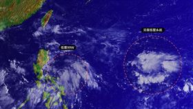 目前海上有兩個低壓，分別為在菲律賓旁以及東邊遠方，未來恐對台灣造成影響。（圖／台灣颱風論壇Threads）