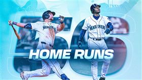 洛利（Cal Raleigh）56轟追平小葛瑞菲（Ken Griffey Jr.）並列水手隊史單季最多。（圖／翻攝自水手推特）