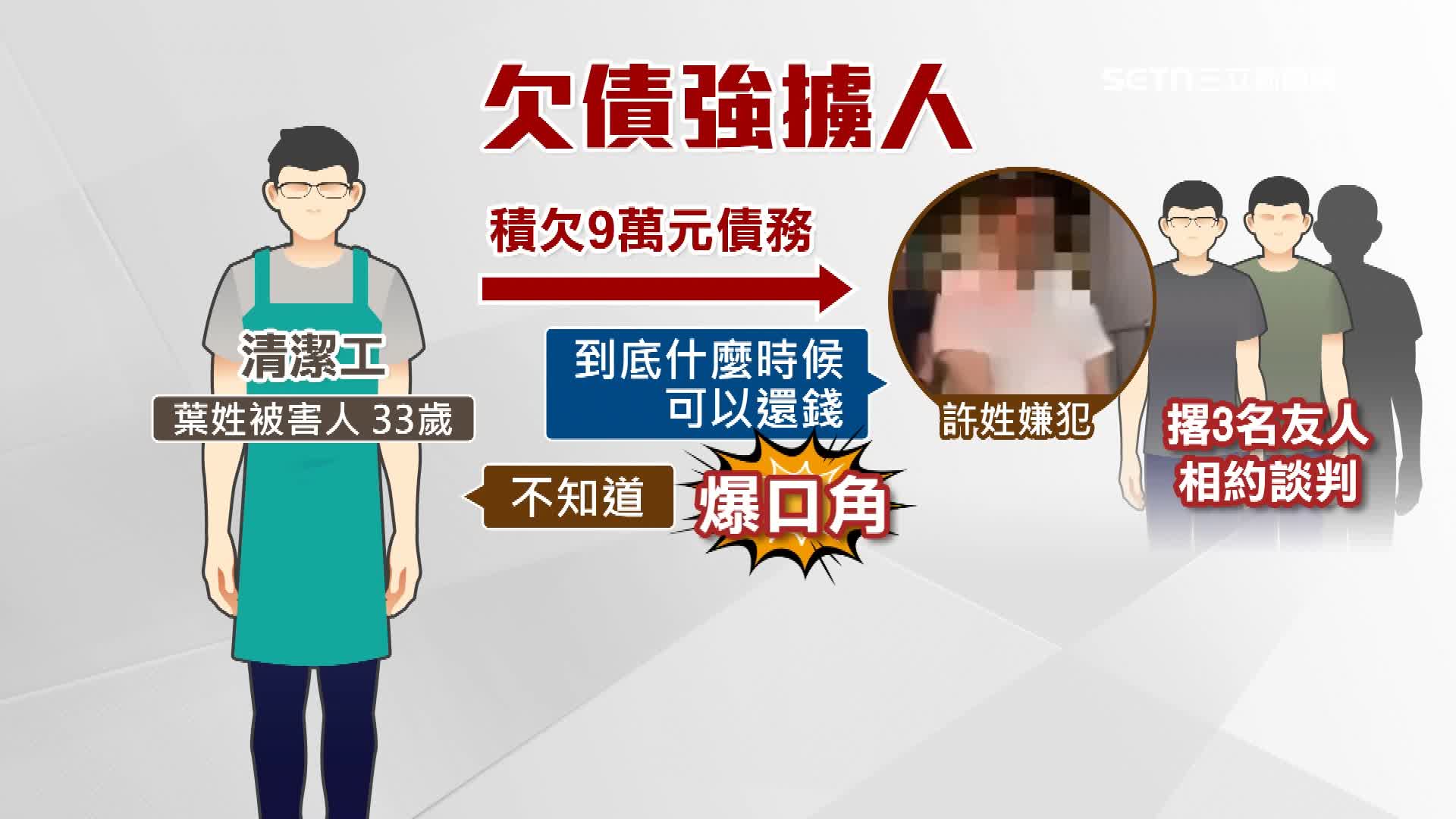 疑似被害人欠債卻又態度不好惹怒債主，才被強押上車