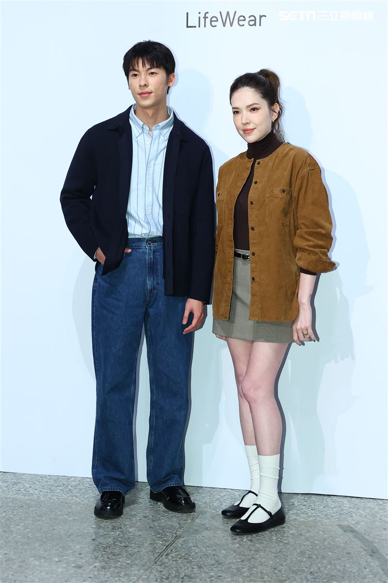藝人許光漢與許瑋甯合體出席UNIQLO在台15週年記者會。（圖／記者鄭孟晃攝影）