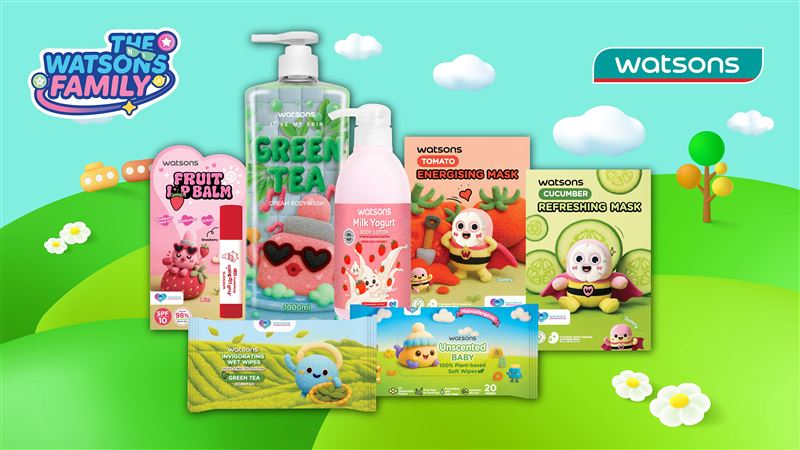 屈臣氏自有品牌產品將推出「The Watsons Family」主題產品，涵蓋護膚、個人護理及生活用品，並透過趣味十足的設計重新演繹，讓日常護理體驗更具樂趣。（圖／品牌業者提供）