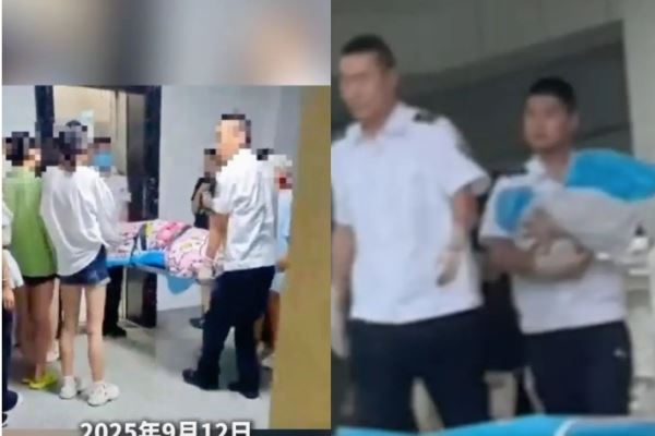 女高一生住校，但半夜竟在宿舍臨盆，等消防隊員抵達時孩子已經出生，女高一生還一度失血過多生命跡象微弱，所幸及時送醫，母嬰平安。（圖／微博）