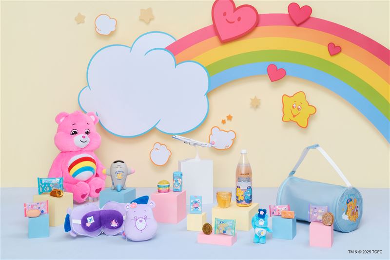 Care Bears將帶著笑容與祝福送上由五桐號特製的機上限定甜點與飲品。（圖／品牌業者提供）