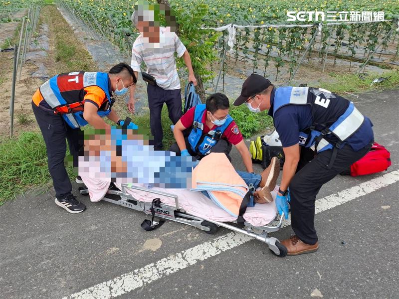 台南市東山區2輛小客車對撞事故，釀成1死2傷。（圖／民眾提供）