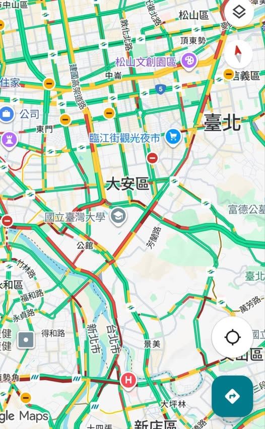 粉專「聲量看政治」貼出公館圓環周邊的路況圖。（圖／翻攝自「聲量看政治」臉書）
