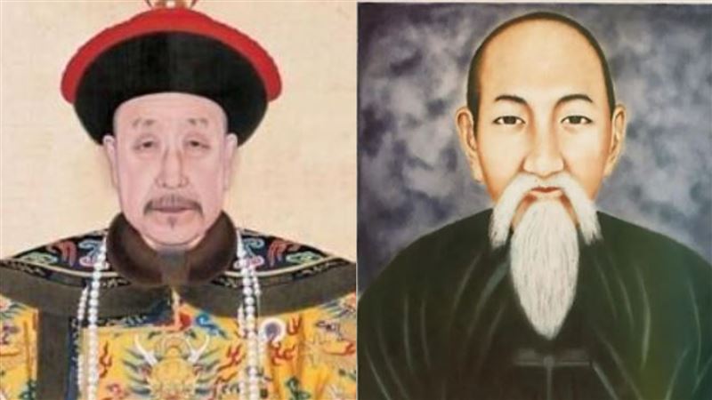 蘭芳共和國開國元首羅芳伯（右）向清朝請求庇護，結果被乾隆帝（左）拒絕。（圖／翻攝自百度百科）