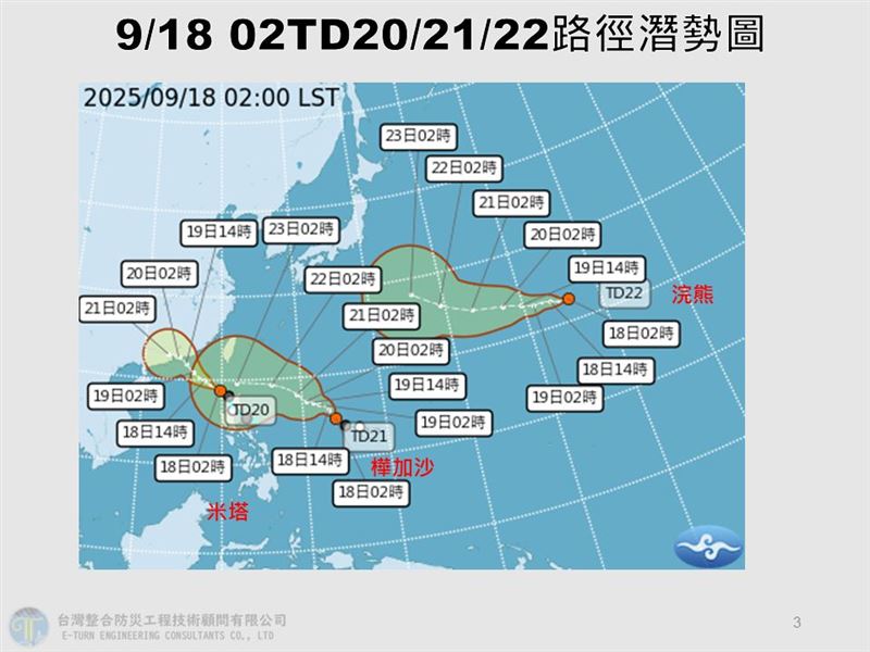 3個颱風恐接力生成。（圖／賈新興臉書）