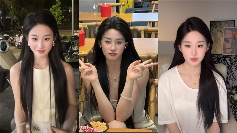 中國廣東22歲女孩林曉棠爆紅，長相神似中國演員劉亦菲，還將抖音帳號名稱取作「劉一菲」。（圖／翻攝自微博、劉一菲抖音）
