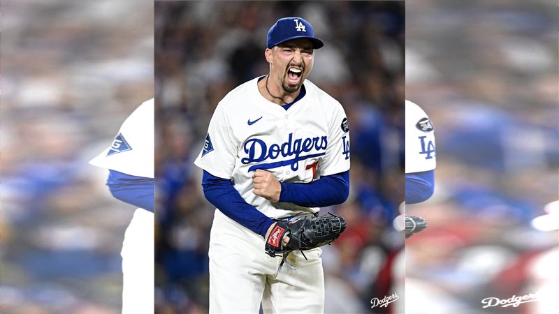 史奈爾（Blake Snell）飆出本季新高12K。（圖／翻攝自道奇推特）