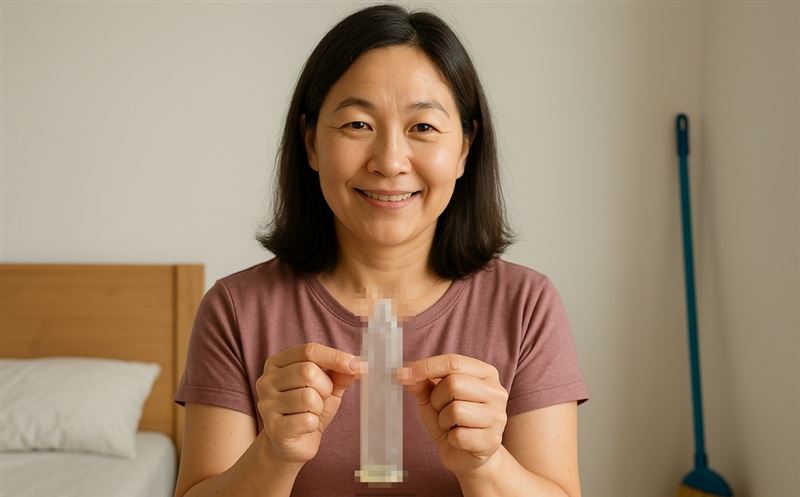 一名女子在房間抽屜裡準備了一個盒子，裡面放滿保險套和潤滑液，讓男友可以放心激戰，半年驚覺媽媽在打掃時偷偷補貨的，甚至還多放了一個情趣玩具。（圖／AI生成）