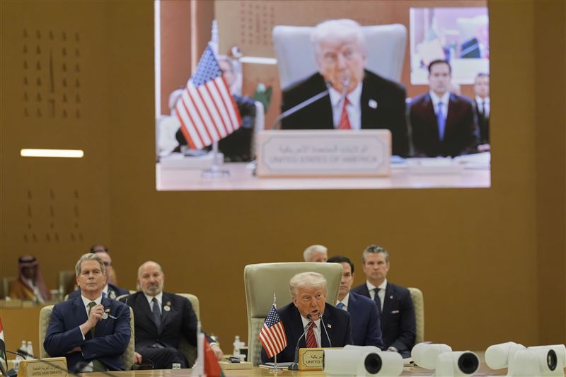 美國總統川普5月14日參加海灣合作理事會（GCC）峰會。（圖／美聯社／達志影像）