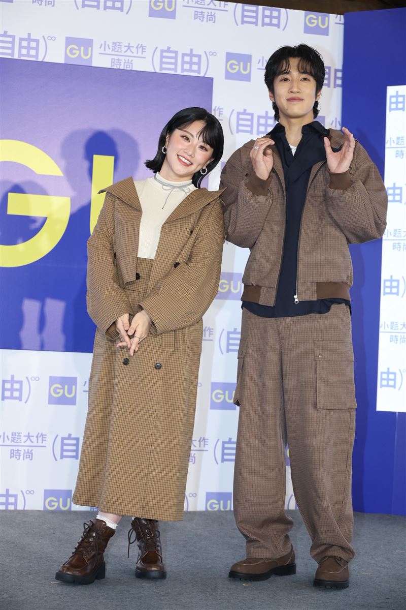 婁峻碩與焦凡凡出席品牌代言活動。(圖/記者鄭孟晃攝影)