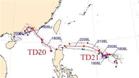 TD20已發展為輕度颱風「米塔」，侵台機率不高，不過TD21對台威脅主要在低壓北側的水氣和不穩定區的影響。（圖／翻攝自鄭明典臉書）