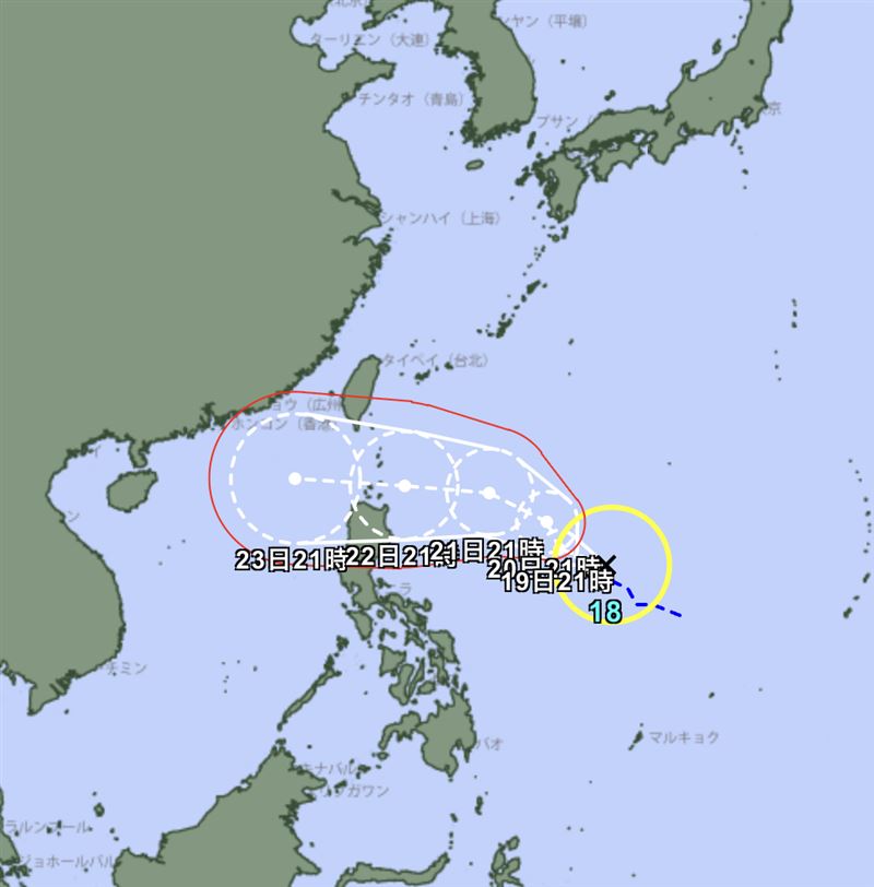 樺加沙颱風生成。（圖／翻攝自日本氣象廳）