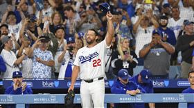 柯蕭（Clayton Kershaw）19日宣布退休。（圖／美聯社／達志影像）