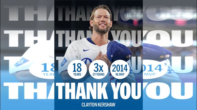 柯蕭（Clayton Kershaw）19日震撼宣布退休。（圖／翻攝自MLB Network X）